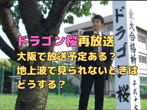 ドラゴン桜再放送は大阪で放送予定いつ テレビで見られないときはどうする