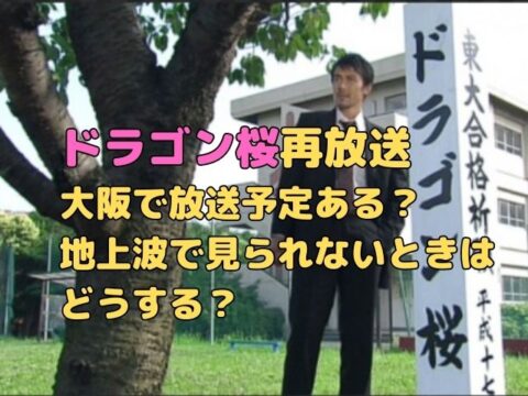 ドラゴン桜再放送は大阪で放送予定ある？地上波で見られないときはどうする？