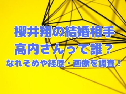 櫻井翔の結婚相手高内さんって誰 なれそめや経歴 画像を調査